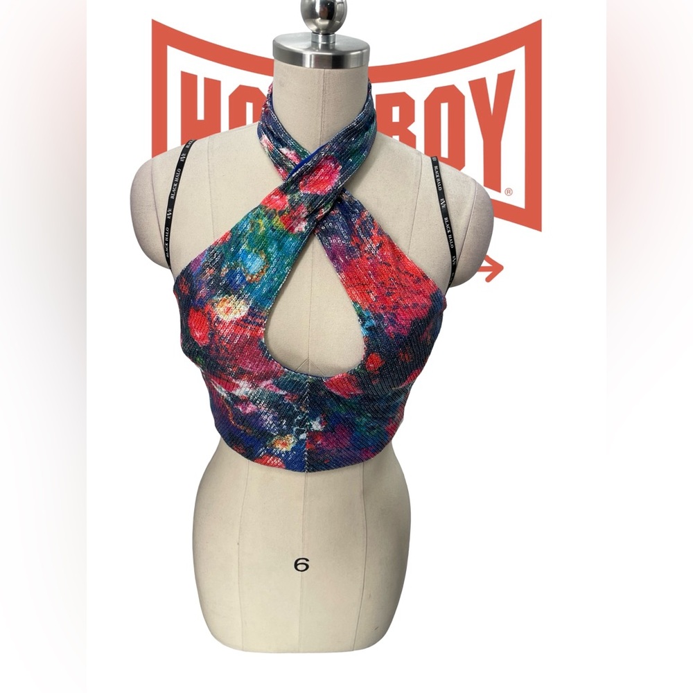Colorful Halter Neck Crop Top